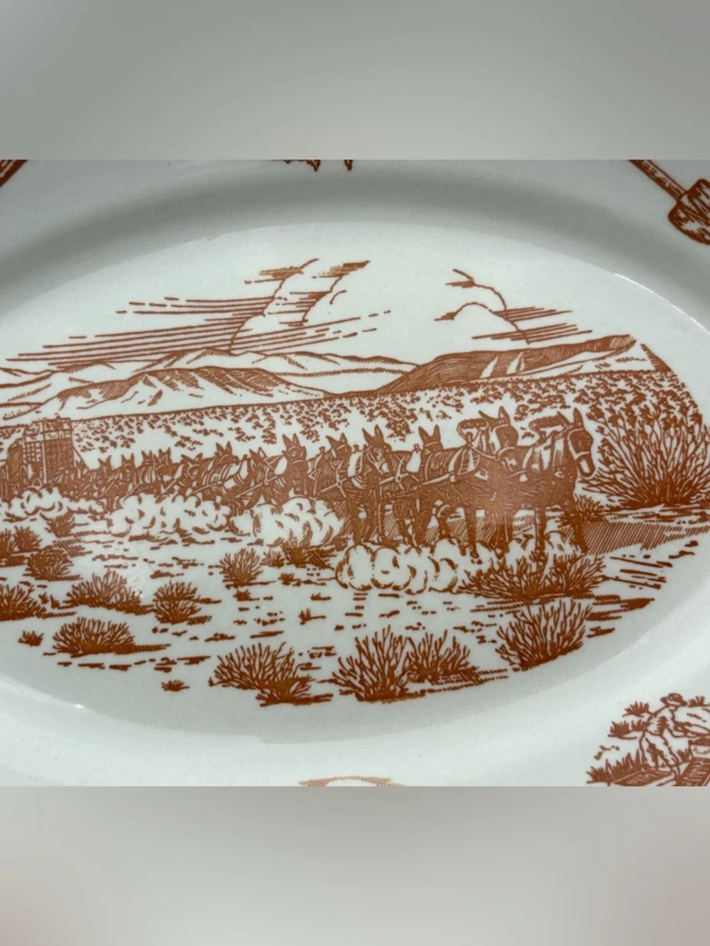 RARE Vintage Wallace China 49er Pattern Oval Serving Plate